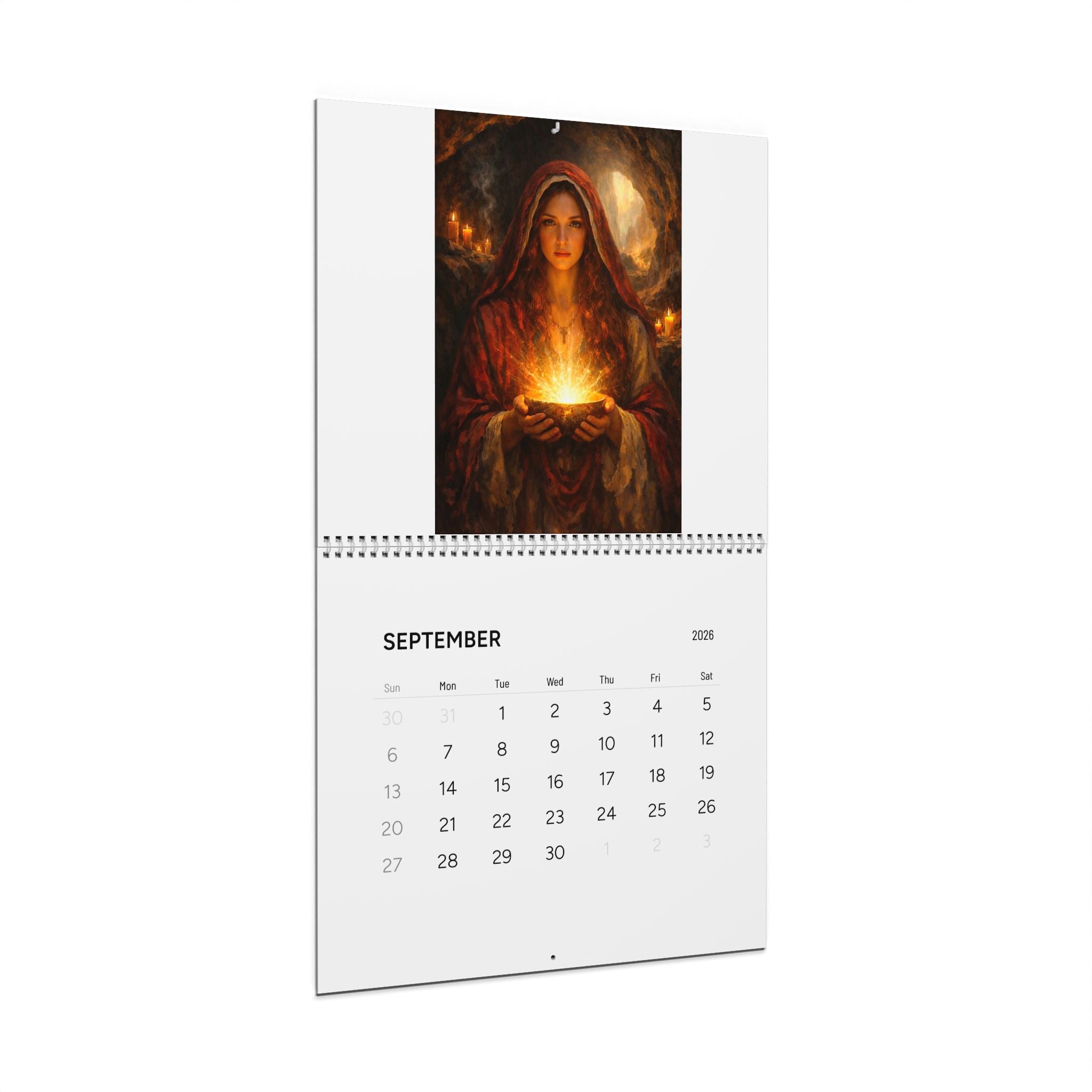 Hagiagraphia 2026 Wall Calendar | Simple Monthly Planner, Neutral Grid Layout