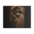 Yeshua & Mary Portrait Satin Canvas Stretched | Couple Close-Up Wall Art