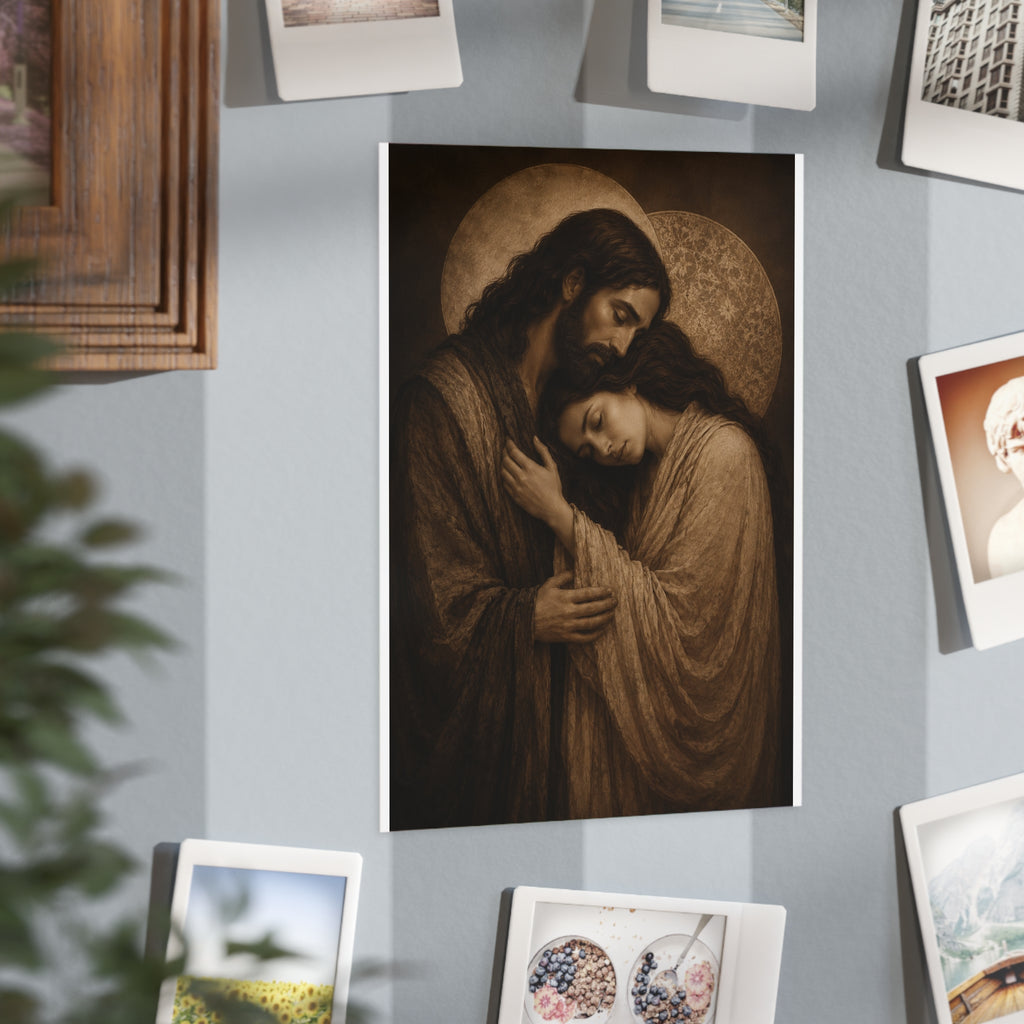 Yeshua & Mary Print | Unframed Print, Religious Wall Art