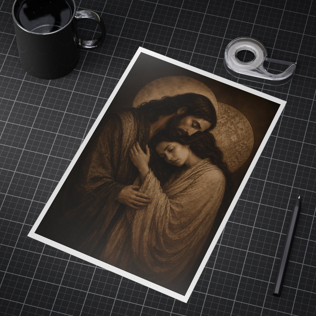 Yeshua & Mary Print | Unframed Print, Religious Wall Art