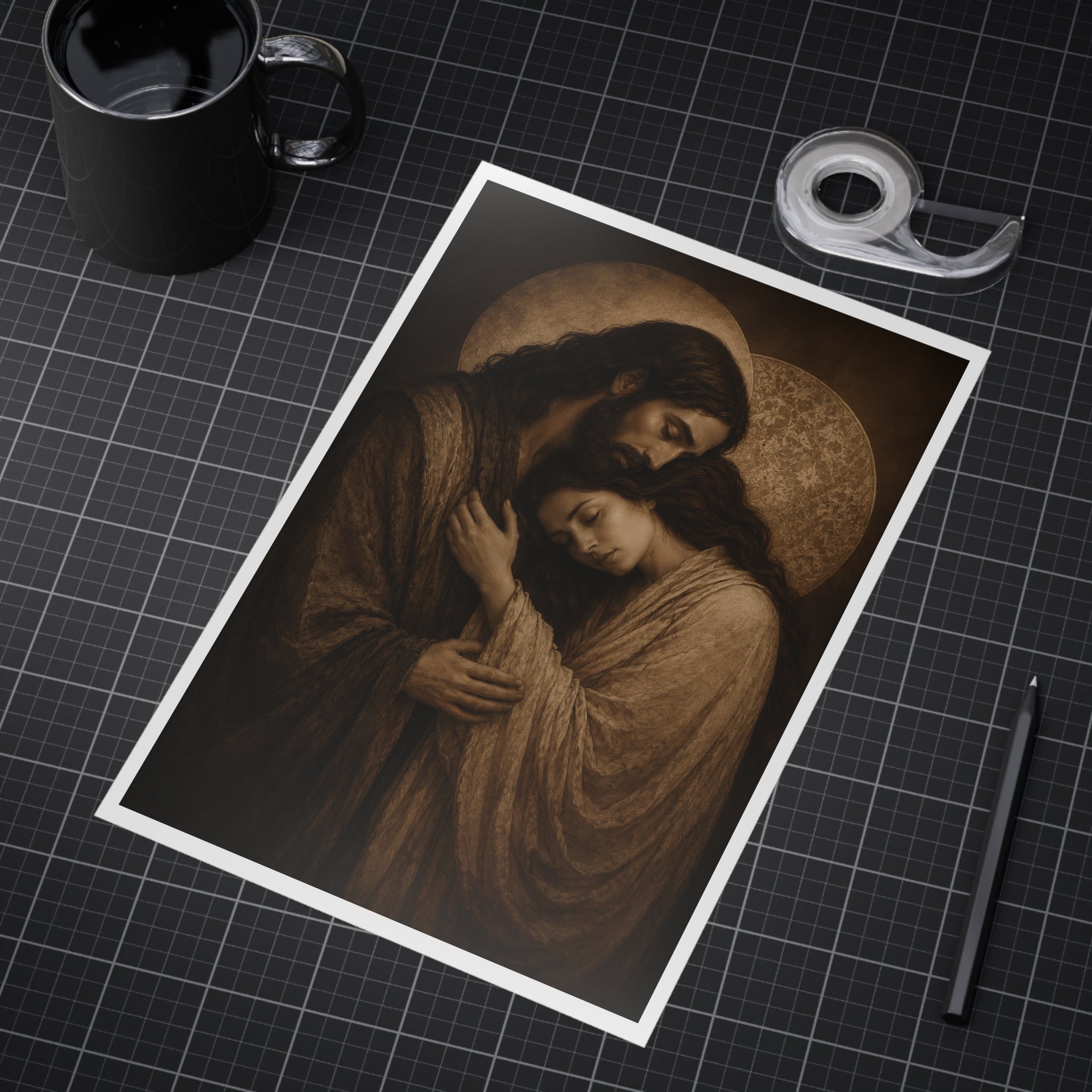Yeshua & Mary Print | Unframed Print, Religious Wall Art