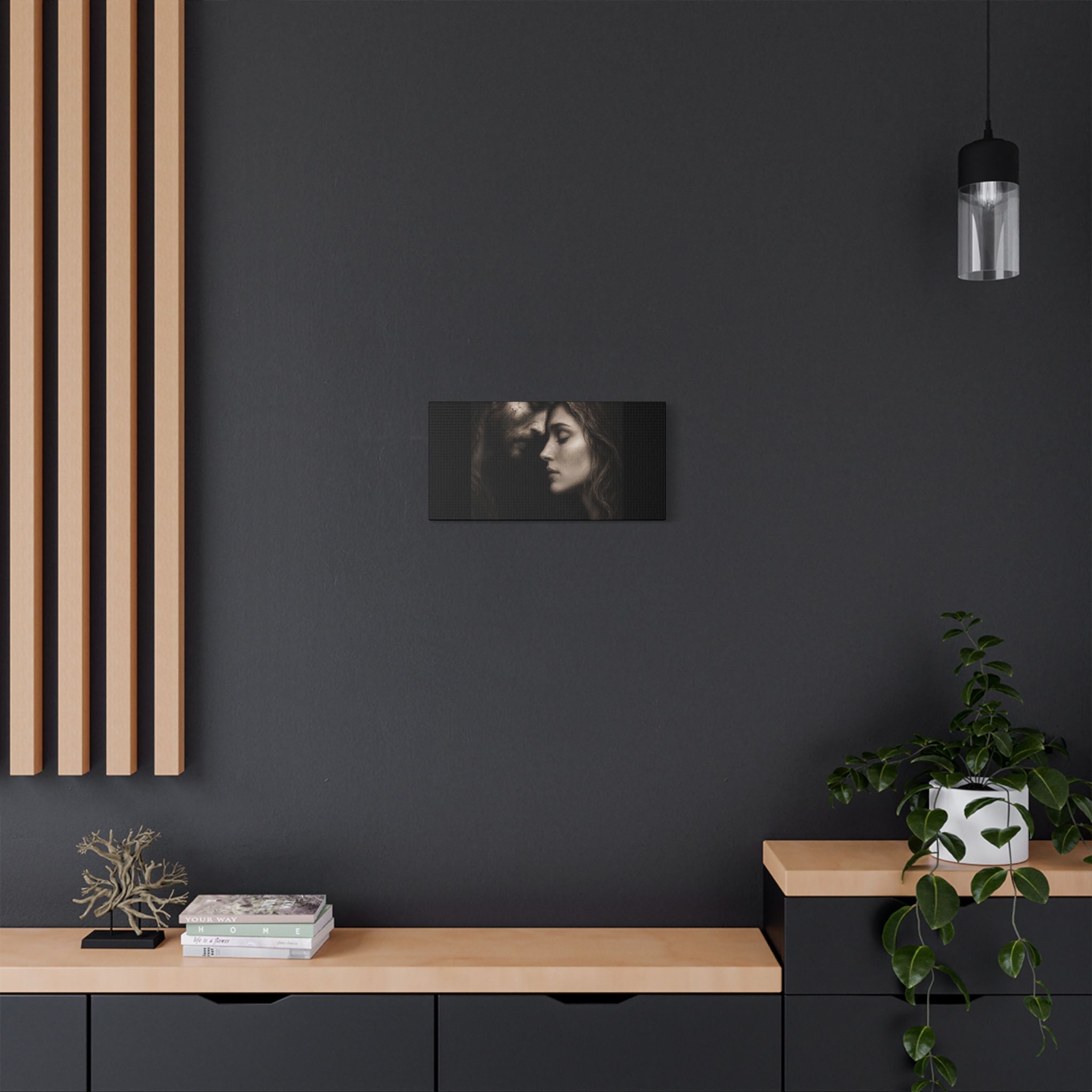 Jesus & Magdalene Portrait Satin Canvas Stretched | Couple Close-Up Wall Art