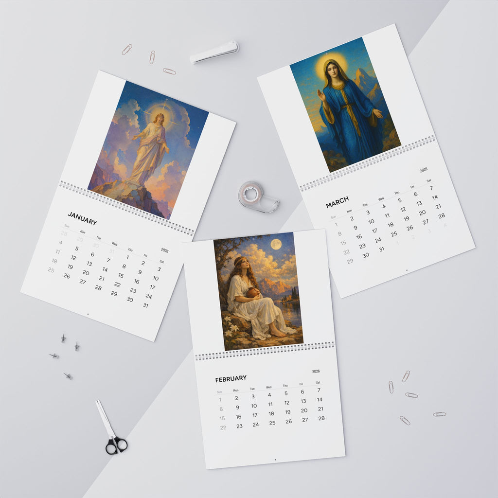 Hagiagraphia 2026 Wall Calendar | Simple Monthly Planner, Neutral Grid Layout
