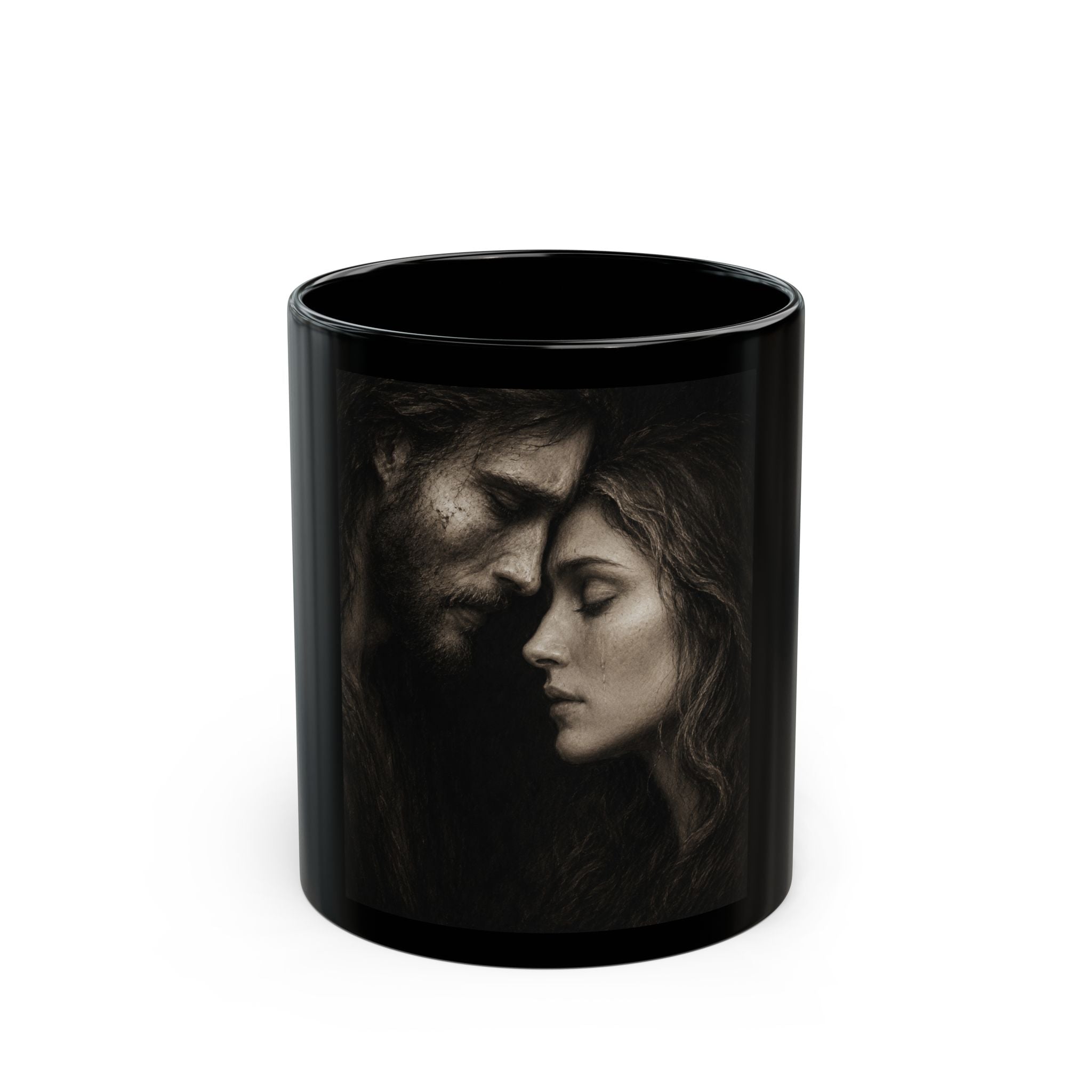 Jesus & Magdalene Mug | Black Ceramic Coffee Cup