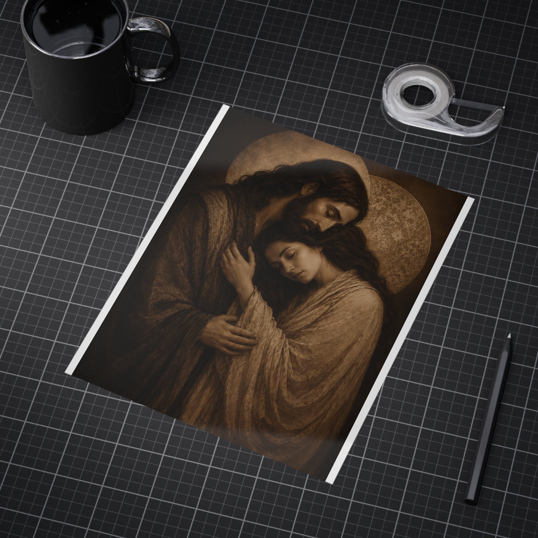Yeshua & Mary Print | Unframed Print, Religious Wall Art