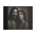 The Beloveds Portrait Satin Canvas Stretched | Couple Close-Up Wall Art