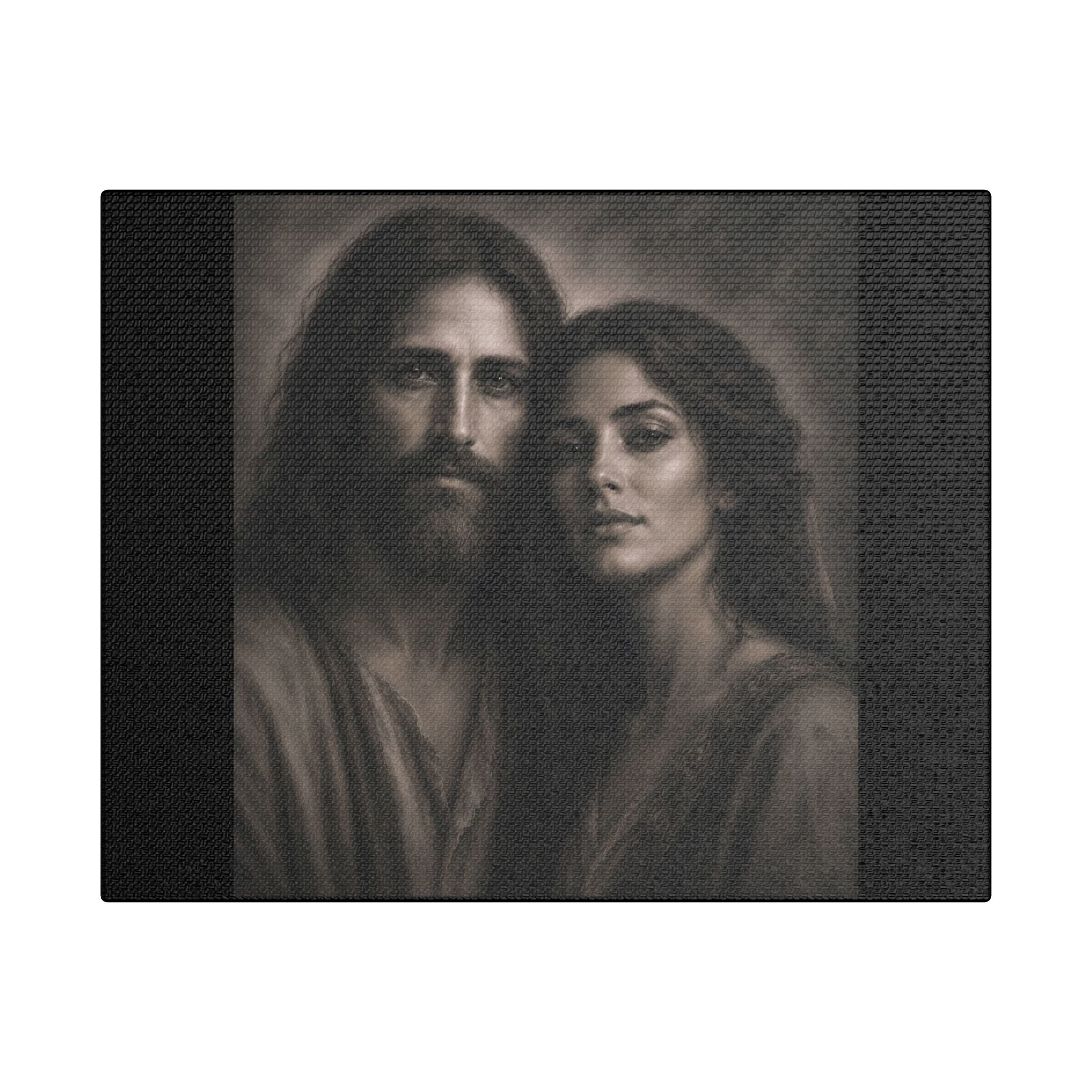 The Beloveds Portrait Satin Canvas Stretched | Couple Close-Up Wall Art