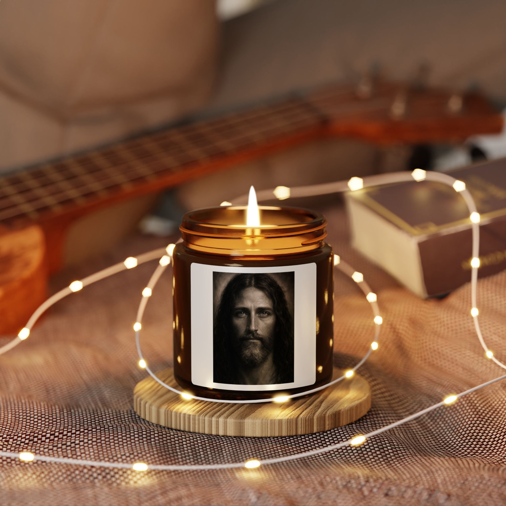 Yeshua Portrait Scented Candle — Amber Soy
